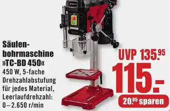 B1 Discount Baumarkt Einhell Säulenbohrmaschine TC-BD 450 Angebot