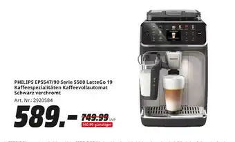 MediaMarkt Philips ep5547/90 serie 5500 lattego 19 kaffeespezialitäten kaffeevollautomat Angebot