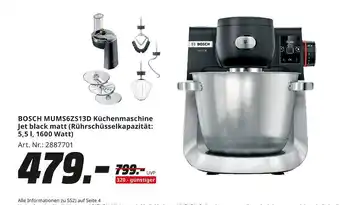MediaMarkt Bosch mums6zs13d küchenmaschine jet black matt Angebot