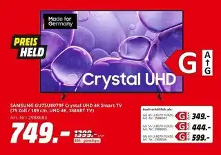MediaMarkt Samsung gu75u8079f crystal uhd 4k smart tv Angebot