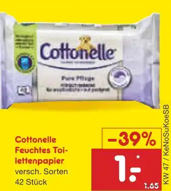 Netto Marken-Discount Cottonelle feuchtes toilettenpapier Angebot
