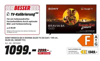 MediaMarkt Sony bravia 8a k-55xr8a oled tv Angebot