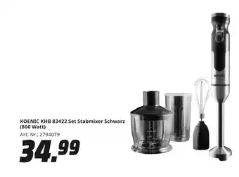 MediaMarkt Koenic khb 83422 set stabmixer schwarz Angebot