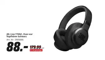 MediaMarkt Jbl live 770nc, over-ear kopfhörer schwarz Angebot
