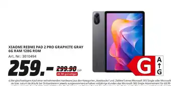 MediaMarkt Xiaomi redmi pad 2 pro graphite gray Angebot