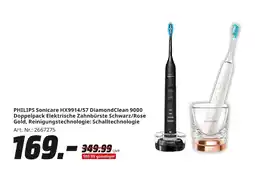 MediaMarkt Philips sonicare hx9914/57 diamondclean 9000 doppelpack elektrische zahnbürste schwarz/rose gold Angebot