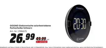 MediaMarkt Ooono elektronische solarbetriebene parkscheibe schwarz Angebot