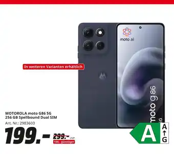 MediaMarkt Motorola moto g86 5g 256 gb spellbound dual sim Angebot