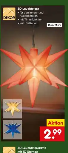 Netto Marken-Discount Dekor 3d leuchtstern Angebot