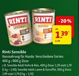 Fressnapf Rinti sensible nassnahrung für hunde Angebot