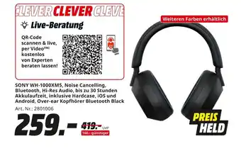 MediaMarkt Sony wh-1000xm5 over-ear kopfhörer Angebot