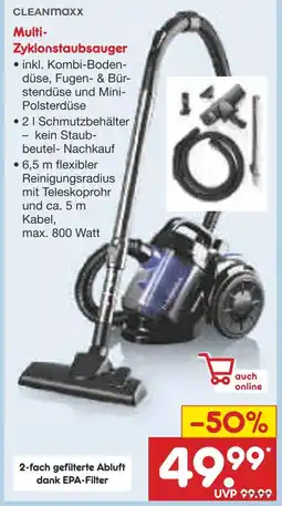 Netto Marken-Discount Cleanmaxx multi-zyklonstaubsauger Angebot