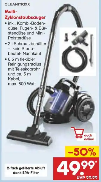Netto Marken-Discount Cleanmaxx multi-zyklonstaubsauger Angebot