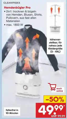 Netto Marken-Discount Cleanmaxx hemdenbügler pro Angebot