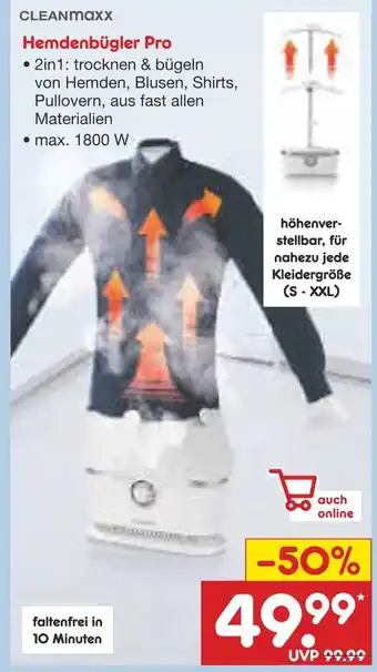 Netto Marken-Discount Cleanmaxx hemdenbügler pro Angebot