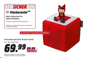 MediaMarkt Toniebox tonie-box rot inkl. kreativ tonie Angebot