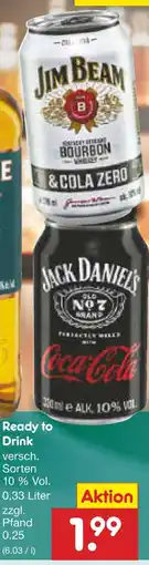 Netto Marken-Discount Jim beam bourbon & cola zero Angebot