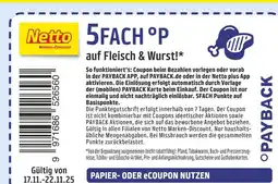 Netto Marken-Discount Payback 5fach °p auf fleisch & wurst! Angebot
