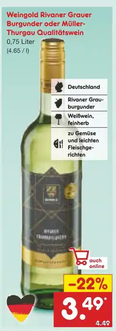 Netto Marken-Discount Weingold rivaner grauer burgunder Angebot