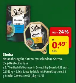 Fressnapf Sheba thunfisch delikatesse in gelee Angebot