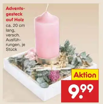 Netto Marken-Discount Advents-gesteck auf holz Angebot