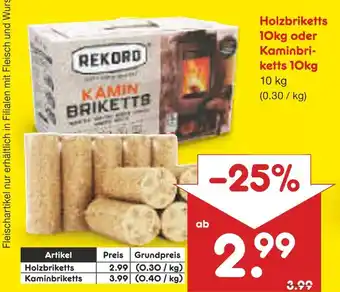 Netto Marken-Discount Rekord holzbriketts Angebot