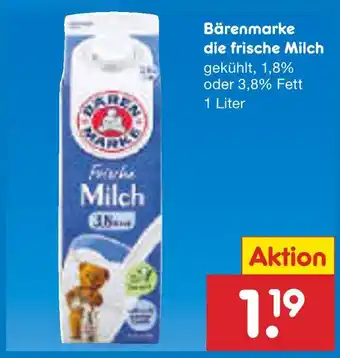 Netto Marken-Discount Bärenmarke die frische milch 1,8% fett Angebot