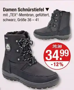 V Markt Damen schnürstiefel Angebot