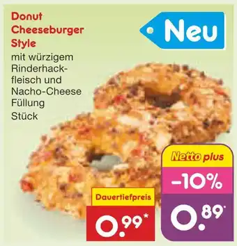 Netto Marken-Discount Donut cheeseburger style Angebot