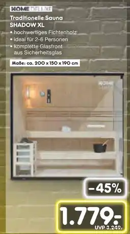 Netto Marken-Discount Home deluxe traditionelle sauna shadow xl Angebot