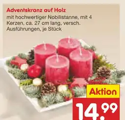 Netto Marken-Discount Adventskranz auf holz Angebot