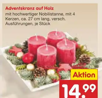 Netto Marken-Discount Adventskranz auf holz Angebot