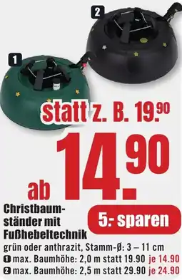 B1 Discount Baumarkt Christbaumständer mit Fußhebeltechnik Angebot