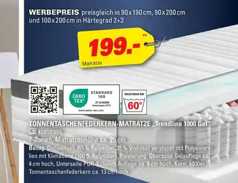 Höffner Tonnentaschenfederkern-matratze 'trendline 1000 gel' Angebot