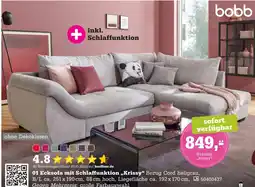 Höffner Bobb ecksofa mit schlaffunktion „krissy“ Angebot