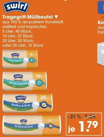 V Markt Swirl tragegriff-müllbeutel 5 liter Angebot