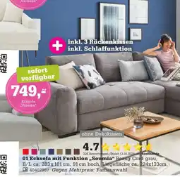 Höffner Ecksofa mit funktion „soumia“ Angebot