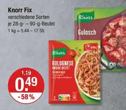 V Markt Knorr fix bolognese Angebot
