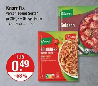 V Markt Knorr fix bolognese Angebot