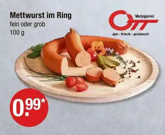 V Markt Metzgerei ott mettwurst im ring Angebot
