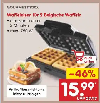Netto Marken-Discount Gourmetmaxx waffeleisen für 2 belgische waffeln Angebot