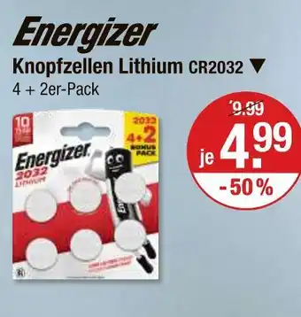 V Markt Energizer knopfzellen lithium cr2032 Angebot