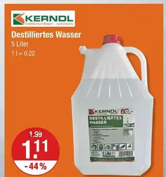 V Markt Kerndl destilliertes wasser Angebot
