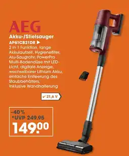 V Markt Aeg akku-/stielsauger ap61cb21dr Angebot