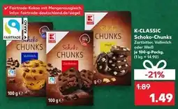 Kaufland K-classic schoko-chunks zartbitter Angebot