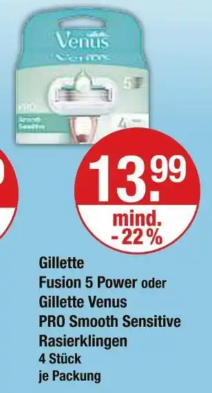 V Markt Gillette fusion 5 power rasierklingen Angebot