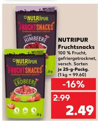 Kaufland Nutripur fruchtsnacks himbeere Angebot