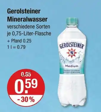 V Markt Gerolsteiner mineralwasser Angebot