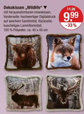 V Markt Dekokissen 'wildlife' Angebot