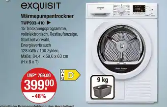 V Markt Exquisit wärmepumpentrockner twp903-410 Angebot